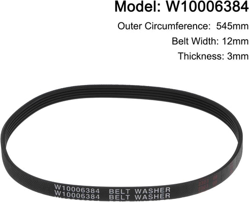 uxcell W10006384 Washer Drive Belt, Power Transmission Belt, Replaces Part for Washing Machine, Dryer