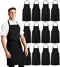 Unisex Bib Aprons - 100% Polyester Chef Apron with Extra Long Ties, Cooking Apron for Men Women