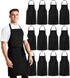Unisex Bib Aprons - 100% Polyester Chef Apron with Extra Long Ties, Cooking Apron for Men Women