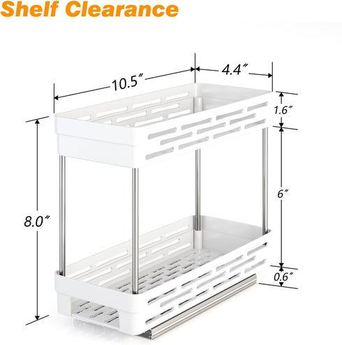 DABIGE 2 Pack Need:12'' Highx11'' Deepx5'' 10 Tier-2Tier, Pull Out Spice Rack Organizer for Cabinet, Slide Out Spice