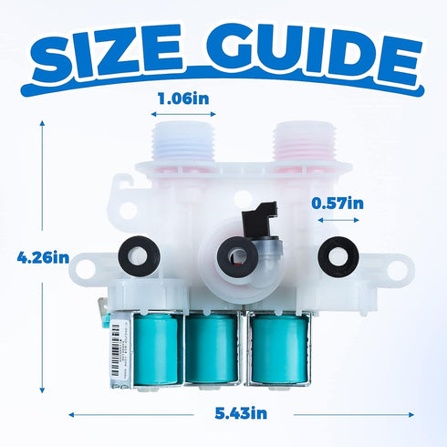 W11096268 Washer Water Inlet Valve Replacement for Whirlpool Kenmore Maytag Washing Machine, Replace W11220230, W10632527, W10758829, W10853296, AP6329544, 4591408, PS12349461, EAP12349461