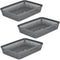 Glad Plastic Storage Basket Set - 3 Pack Large Organizers for Kitchen Pantry, Bathroom, and Drawer Trays, Grey