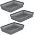 Glad Plastic Storage Basket Set - 3 Pack Large Organizers for Kitchen Pantry, Bathroom, and Drawer Trays, Grey