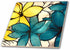 3dRose Ceramic Tile, Teal and Yellow Floral, 6-Inch (ct_32104_2)