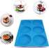 6-Cavity Large Silicone Cake Molds - Non-Stick Round Disc Mousse Cake Pan, French Dessert, Candy, Soap (Blue)