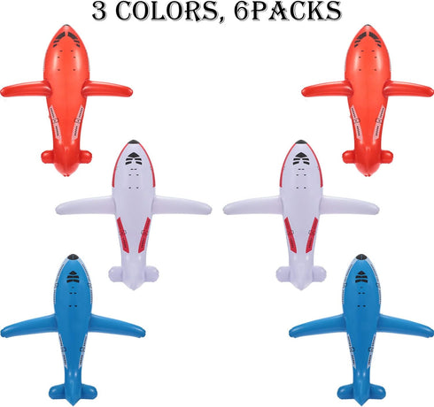 Gejoy 6 20 Inches Pieces Inflatable Airplanes Party Decoration Aircraft Inflates Plane Inflated Balloons Decor