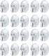20Pcs Clear Suction Cups with Hooks, Transparent PVC Plastic Hanger Industrial Hooks for Home Decoration