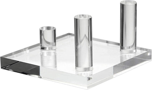 Hipiwe Clear Acrylic Display Stand - Three-Peg Display Easel Stands for Fossil Coral Geodes Rock Mineral Collectibles,