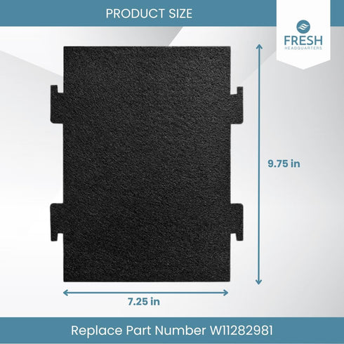 2-Pack Notched Activated Carbon Charcoal Microwave Hood Filters - 9.75" x 7.25" Compatible with Whirlpool and KitchenAid