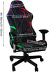 Blacklight Gaming Chair Cover UV Reactive Neon Geometric Pattern Desk Chair Slipcover, Glow in The Dark Stretch