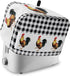 Toaster Dust Cover with Pockets, Black White Buffalo Plaid Rooster Summer Farm Style, Washable 2 Slice Cover