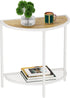 19.7'' 2 18.7"*10.4" SAYGOER Small End Table Half Moon Side Table for Living Bed Room Tier Bed Night Stand Sofa Couch