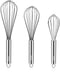 NileHome Stainless Steel Whisk Set, 3 Pack, 8" 10" 12" Kitchen Whisks for Cooking and Whisking