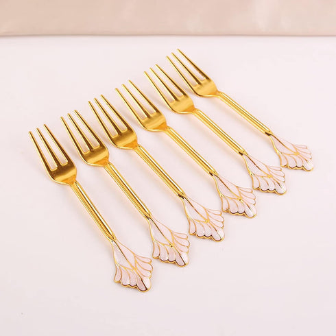 Coffee Dessert Dinner Spoon Set with Swan Base Holder, Forks Spoons for Cake Salad Cocktail Birthday Gift