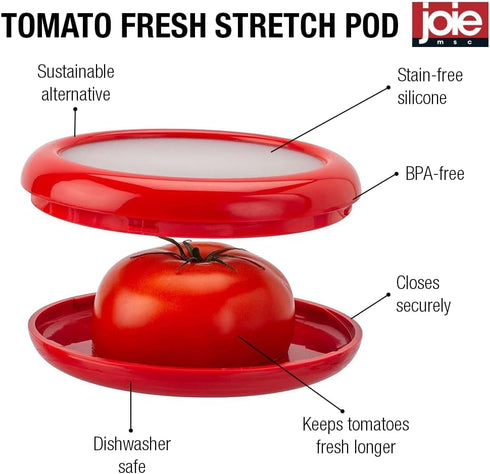 Joie Fresh Stretch Pod Tomato Storage Container, Silicone Food Saver for Leftover Produce, Reusable Kitchen Gadget,