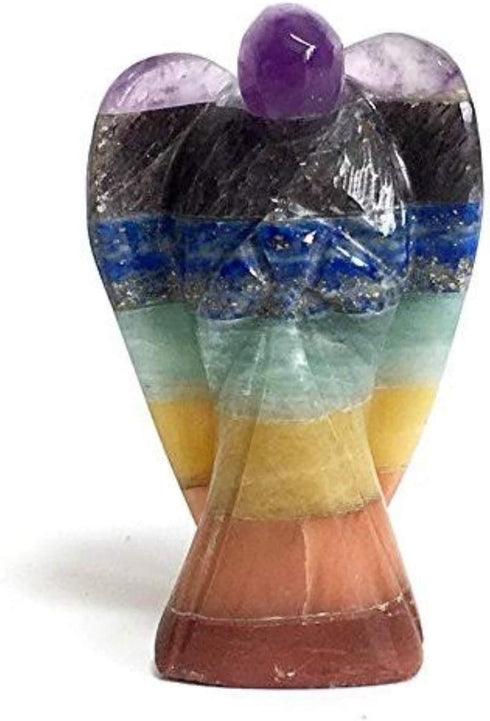 Metaphysical 7 Chakra Crystal Angel 3.5-4 Inch Reiki Healing Bohemian