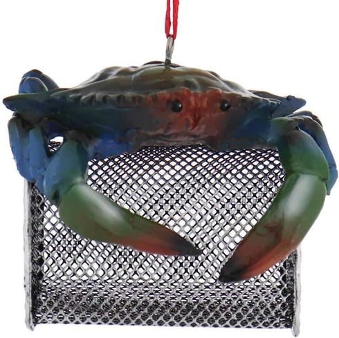 Kurt Adler Blue Crab Ornament with Wire Cage - Decorative Charm