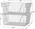 Slideep Large Stackable Storage Baskets - Sturdy Metal Wire Pantry Organizer for Home, Bathroom, Kitchen