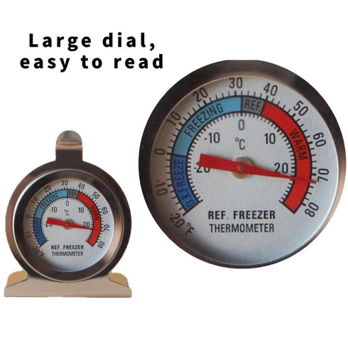 Large Dial Freezer Thermometer, 6 Pack Refrigerator Freezer Thermometer for Fridge Temperature Cooler