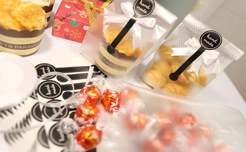 SAILING-GO 100 pcs. Translucent Plastic Bags for Cookie, Cake, Chocolate, Snack Wrapping with Stickers
