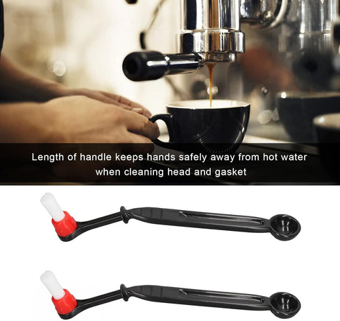 2Pcs Coffee Machine Cleaning Set: Hard Nylon Brush and Spoon Cleaning Tools for Home Kitchen