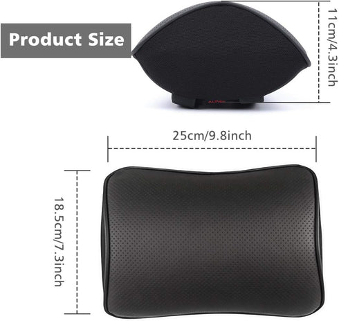 Memory Foam Car Neck Pillow - Soft Leather Headrest for Driving Home Office, Black (1PC)