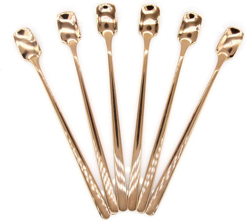 6 PCs Stainless Steel Mixing Spoon, Rose Gold Finish, 6-1/32 Inch Stirrer Spoon for Coffee, Ice Tea
