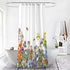 BECAN Beautiful Watercolor Flowers Shower Curtain, Thickening Polyester Fabric, 72 x 72 Inches