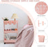 3 danpinera Slim Storage Cart, Tier Narrow Rolling Cart on Wheels Bathroom Organizer with Dividers Handle Hanging Cups