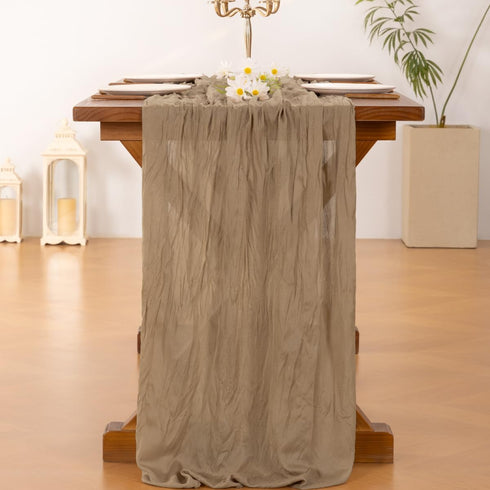 170 inch 14FT Socomi Nude Coffee Table Runner Spring Easter Cheesecloth Table Runner Cheese Cloth Boho Rustic Gauze