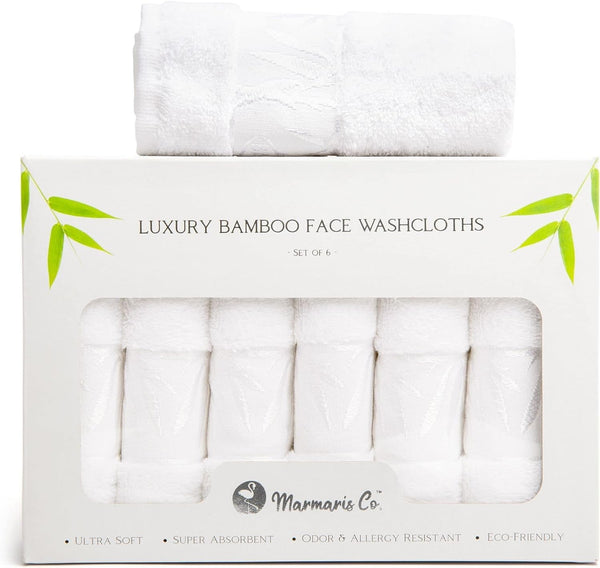 Set of 6 Luxury Wash Cloths for Your Face Viscose Bamboo &