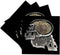 3dRose Steampunk Gothic Faux Metal Skull Image-Ceramic Tile Coasters, Set of 4