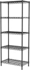 SINGAYE 5 Shelves Wire Shelf Storage Unit, Adjustable Metal Shelves for Laundry Bathroom Kitchen Office (Black)