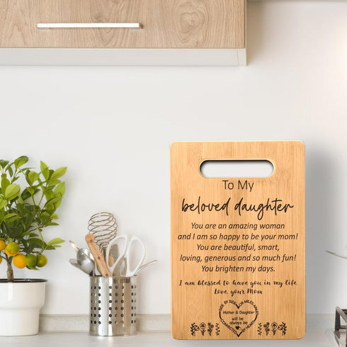 Birthday Gift for Daughter from Mom, Kitchen Cutting Board to My Daughter, Mothers Day Wedding Gifts