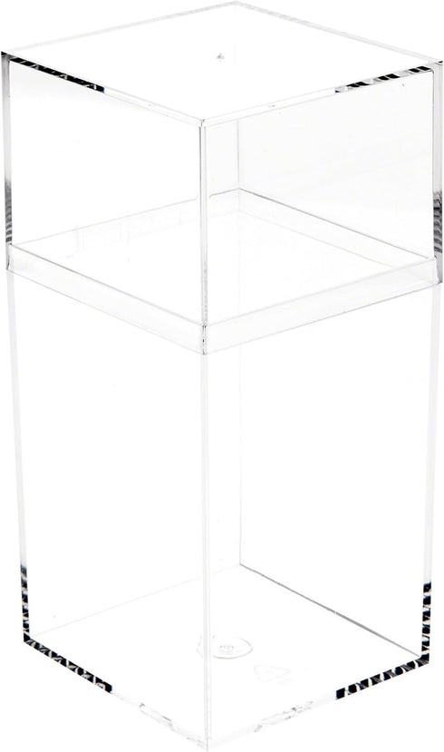 Pioneer Plastics 036C Clear Tall Rectangular Plastic Container, Pack of 4, 2.75" W x 2.625" D x 5.75" H