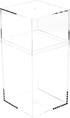Pioneer Plastics 036C Clear Tall Rectangular Plastic Container, Pack of 4, 2.75" W x 2.625" D x 5.75" H