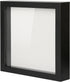 Muzilife 8x8 Shadow Box Picture Frame with Linen Board - Deep Wood & Glass Display Case for Memories (Black)