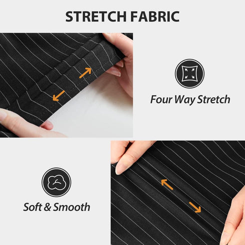 ROTANET Stripe Stretch Apron for Men Women Chef Adjustable Bib Large Aprons with 2 Pockets for Kitchen Cooking Waterproof