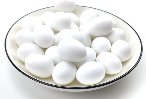Azatemgo 10 Pieces Pigeon Eggs Solid Plastic Eggs for Hatching Help Limit Births