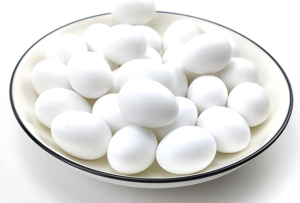 Azatemgo 10 Pieces Pigeon Eggs Solid Plastic Eggs for Hatching Help Limit Births