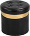 xuperbonus Small Ottoman with Storage,Folding Round Ottoman with Gold Trim,Velvet Storage Stool,Foot