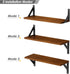 Forbena Walnut Brown Wall Bookshelf for Bedroom, Wooden Floating Book Shelves for Office, Small Wall Shelving Unit