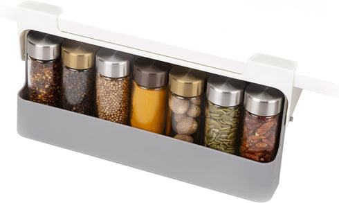 Joseph Joseph Spice Rack Organizer - Grey Under-Shelf Kitchen Cabinet Storage Solution for Spices