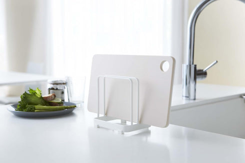 Yamazaki Home Plate Cutting Board Stand – Kitchen Storage Rack Holder Organizer