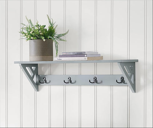 Alaterre Furniture Coventry 36" W Coat Hook with Shelf, Gray