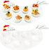 Hedume 2 Pack Deviled Egg Platter Tray, Ceramic Hen Modelling 8-Cup Egg