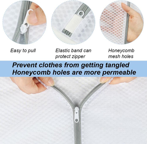 Vivifying 2 Pack Extra Large Mesh Laundry Bags with Zipper for Washing Machine, Coats, Stuffed Toys, Blanket, Delicates