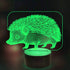 Optical Illusion 3D Hedgehog Night Light, 16 Colors Changing USB Power Remote Control Touch Switch Decor Lamp