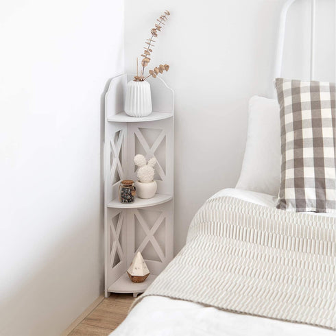 Waterproof Corner Shelf Stand, Storage Organizer for Bathroom, Perfect for Small Space, White Toilet Paper Stand