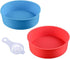 Round Silicone Cake Pan Baking Mold 6 Inches - Set of 2 - BPA-Free Kitchen Baking Tool Red and Blue with Egg White